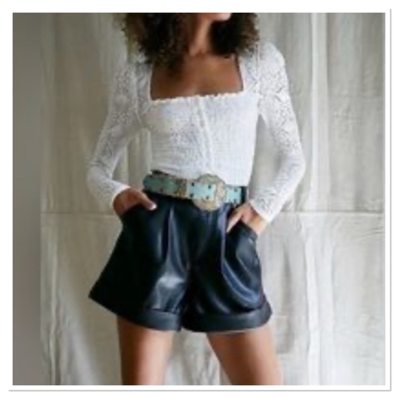 Free People Smocked Lace Confection Top Long Sleeve Ivory Size XL - Picture 4 of 12